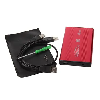 1 шт USB 2.0 2,5-дюймовый противоударный USB 2.0 Алюминиевый внешний накопитель SATA Жесткий диск HDD Корпус Box Case