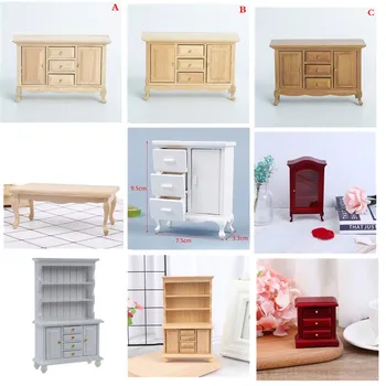 1 шт. мультистильный миниатюрный шкаф-книжка, прикроватный столик, шкаф, мебель для кукольного домика, декор