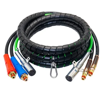 15 футов 3 в 1, 7-полосный электрический шнур из АБС-пластика, кабель и резиновые воздуховоды в сборе для шланга для полуприцепа-тягача