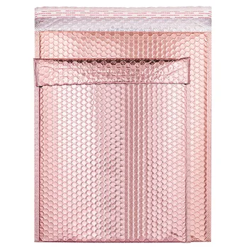 20 Шт Розово-Золотая Алюминиевая Пленка Bubble Express Packaging Bag, Амортизирующая Одежду, Небольшие Товарные Пакеты-Конверты