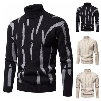 2023 Осенне-зимний мужской плед с круглым вырезом, персонализированный Супер мягкий свитер, вязаное пальто