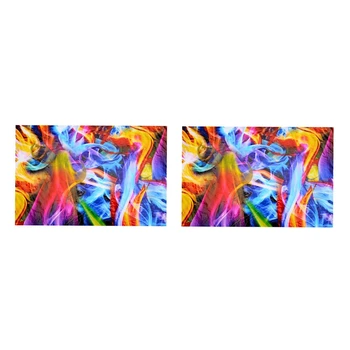 2X Гидрографическая пленка Rainbow Flames, пленка для водоотталкивающей печати, Гидропленка 50 см x 100 см