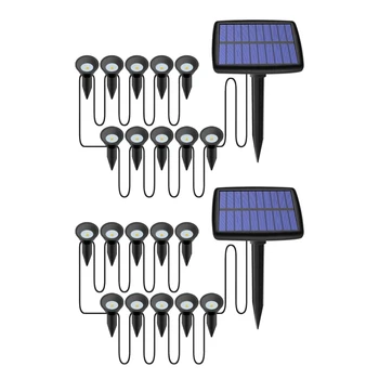 2X Солнечные фонари 10 В 1 на открытом воздухе, водонепроницаемые солнечные фонари для газона, Солнечные лампы для украшения садовой дорожки и бассейна