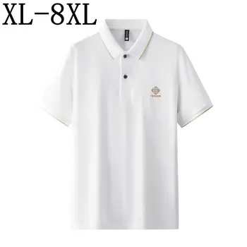 8XL 7XL 6XL 2023 Новая Летняя Высококачественная Деловая Рубашка Поло Мужские Топы из 100% Хлопка, Дышащие Мужские Рубашки, Повседневная Свободная Футболка Homme