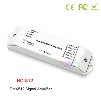 BC-812 DMX512 ретранслятор мощности сигнала DMX Усилитель мощности от 1 до 2 каналов выходного сигнала DMX разветвитель мощности DMX светодиодный контроллер DMX, DC12V -24V