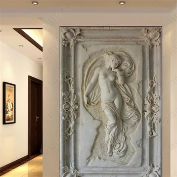 Beibehang Пользовательские обои с 3D тиснением европейского характера ТВ фон стены гостиная спальня 3d обои фреска