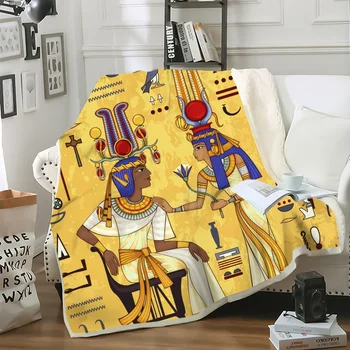 CLOOCL Древний Египет Одеяло с рисунком Анубиса 3D Печать Иероглифов Пледы Красивое Стеганое одеяло Модное одеяло для пеших прогулок и пикника