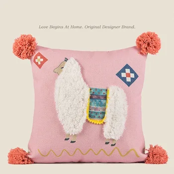 INS интернет знаменитость девушка сердце обнимающая наволочка розовая милая подушка из альпаки на спину гостиная спальня подушка для кровати
