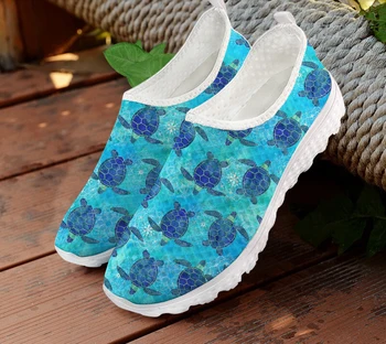 INSTANTARTS Модные женские летние Сетчатые дышащие кроссовки с принтом Черепахи Полинезии, Легкая обувь для ходьбы на плоской подошве, Zapatos Для женщин