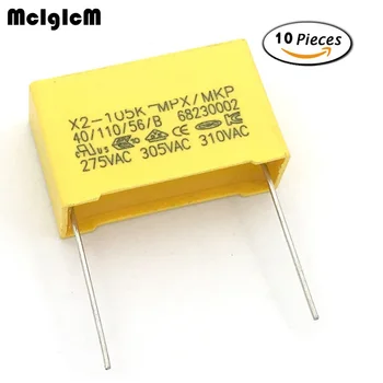 MCIGICM 10шт конденсатор X2 конденсатор 275 В переменного тока С шагом 27,5 мм X2 конденсатор из полипропиленовой пленки 1 мкФ
