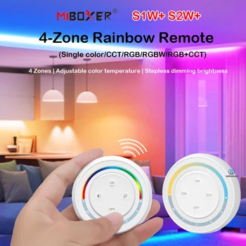 Miboxer 4-Зонный Радужный Круглый Пульт Дистанционного Управления LED Switch S1W + Одноцветная Яркость/Цветовая температура S2W + RGB/RGBW/RGB + CCT