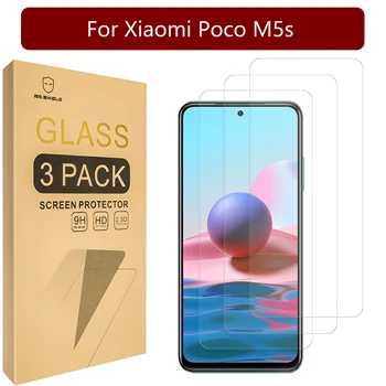 Mr.Shield [3 упаковки] Разработан для Xiaomi Poco M5s [Закаленное стекло] [Японское стекло твердостью 9H] Защитная пленка для экрана