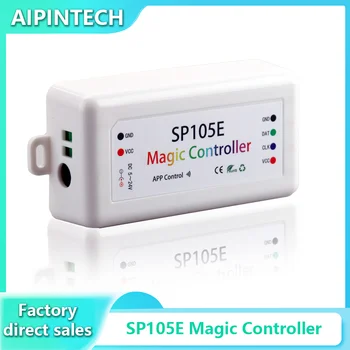 Sp105E Magic Controller Bluetooth-Совместимый Dc5-24V 2048 Пикселей Для Светодиодной Ленты Ws2811 2812 2801 6803 Поддержка Ios / Android App
