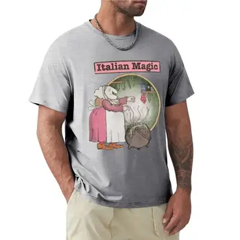 Strega Nona Итальянская Волшебная футболка с графическим рисунком, винтажная одежда, мужская одежда, черная мужская летняя футболка