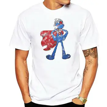 Supergrobi Винтажная футболка Super Grover, Elmo, Grobi, Crumb, Новая Модная Новинка, Крутые Топы, Мужские Байкерские футболки С коротким рукавом