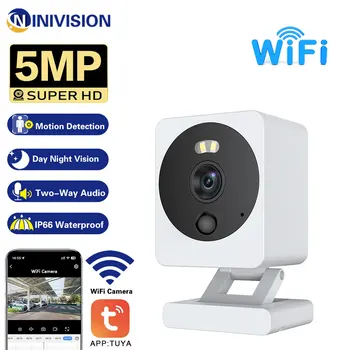 WiFi Камера Видеонаблюдения 5-Мегапиксельной Четкости HD Ночного Видения Двунаправленный Звук Автоматическое Отслеживание Облачной Домашней Камеры Безопасности