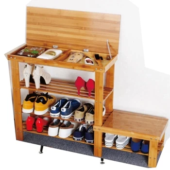 Бамбуковый обувной шкаф с откидной крышкой для хранения обуви может сидеть на скамейке для обуви простая стойка для обуви садовый дверной табурет