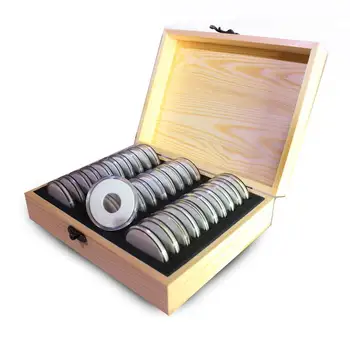 Бесплатная Доставка 30 Сетка Коллекция Памятных Монет Деревянная Коробка Ящик Для Хранения Монет Коллекционная Коробка 2025303540 мм Универсальный