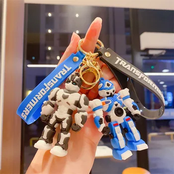 Брелки для ключей с мультяшным Аниме роботом Силиконовая Первоклассная кукла Шмель Брелок для ключей от автомобиля Детская сумка Кулон Брелок для ключей Подарок друзьям Брелки для ключей Подвески