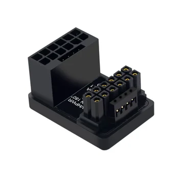 Видеокарта PCIE5.0 ATX3.0 Источник питания 12VHPWR от 16 до 16P 600 Вт Разъем адаптера от мужчины к женщине на 180 градусов Черный