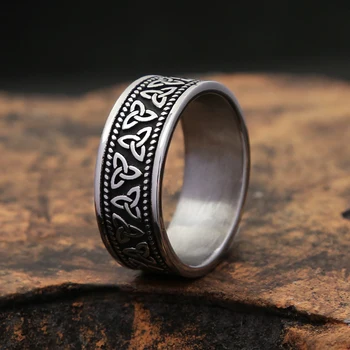 Винтажные кольца с кельтским узлом в скандинавском стиле для мужчин, кольцо с Валькнут из нержавеющей стали, Модный Байкерский Амулет Викинга, ювелирные изделия, подарок, Прямая поставка