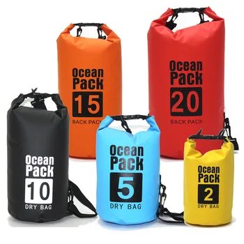Водонепроницаемый Сухой мешок из ПВХ 5Л 10Л 20Л 30Л Для дайвинга на открытом воздухе, Складное хранение, Мужская Женская Пляжная сумка для плавания, рюкзак для рафтинга, Река, Океан.