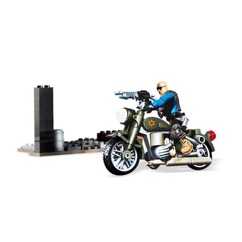 Военная фигурка Skyhawk Commando из мега-блока из батистового кирпича Ww2, прорвавшаяся через город для борьбы с терроризмом, кирпичная игрушка-мотоцикл