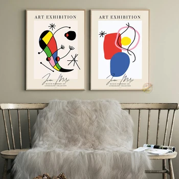 Джоан Миро Минималистичный Абстрактный Настенный Художественный Холст Выставочный Плакат Современный Домашний Декор