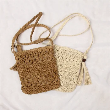 Женские сумки-мессенджеры, открытая тканая сумка через плечо, повседневная пляжная соломенная сумка с кисточками для женщин bolsa feminina