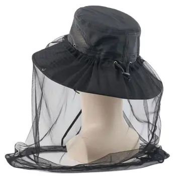Защита головы и лица от комаров, Камуфляжная шляпа-вуаль, шляпа с сеткой от насекомых, шляпа с москитной сеткой, шляпа для рыбалки на открытом воздухе, солнцезащитная кепка, шляпа от пчел