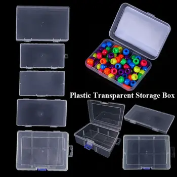 Квадратный ящик для хранения пластиковых прозрачных ювелирных изделий, бусин, контейнера, футляра для мелочей, держателя электроинструмента.