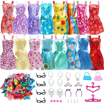 Комплект одежды и аксессуаров для девочек-кукол с 2 коронами, 2 заколками для волос, 2 браслетом, 2 парами серег, игрушки для одевания кукол для девочек