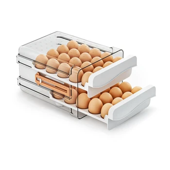 Контейнер для яиц в холодильнике на 40 грамм, органайзер для яиц большой емкости в холодильнике, Прозрачный держатель для яиц в холодильнике