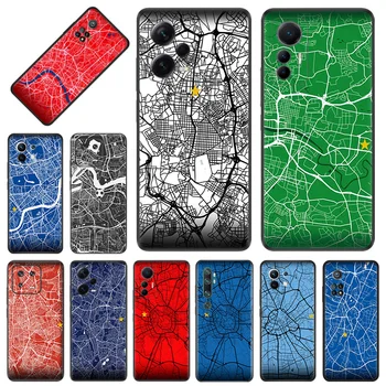 Красочная Карта Футбольной команды, Черные Чехлы Для Телефонов Xiaomi 12S 12T 12 13 Lite Mi CC9 Redmi A1 A2 12C Note12 Pro 4G 5G Plus, Чехол