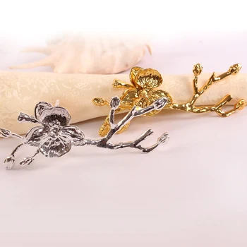Креативное кольцо для салфеток в виде цветка сливы, Свадебное кольцо для столовой салфетки, украшение для столовой салфетки, Новогоднее украшение для комнаты