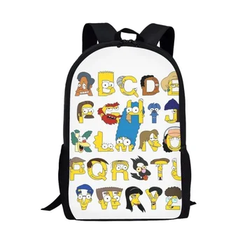Креативный рисунок с буквами Школьная сумка для студентов Детская сумка для книг Для девочек И мальчиков Повседневный рюкзак Для подростков Сумка для ноутбука Дорожные рюкзаки