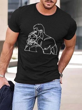 Летняя мужская повседневная футболка с круглым вырезом и коротким рукавом с принтом 2023, футболка с портретным принтом, футболка с 3D-принтом