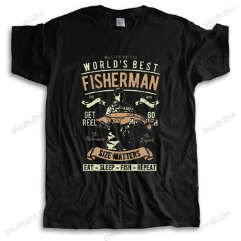 Лучший Рыбак в мире Моды, Eat Sleep Fish Repeat Shirt, Винтажная Забавная Футболка Для Рыбалки, Мужские Хлопковые Футболки, Дизайнерские Футболки