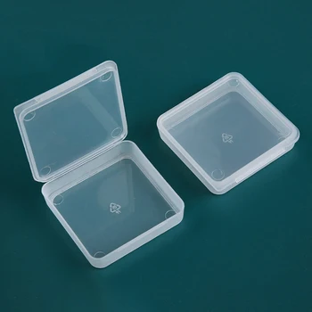 Маленькие коробочки Квадратная прозрачная пластиковая коробка футляр для хранения ювелирных изделий Контейнер для электронных чипов Упаковочная коробка для хранения