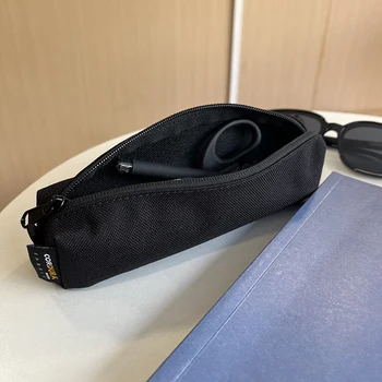 Маленький прочный пенал, простая черная косметичка на молнии, сумки для ручек, Канцелярские принадлежности Papeleria для школы, офиса. Поставщики