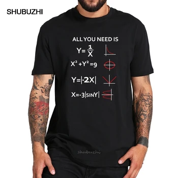 Математическая футболка All you Needs Is Love Nerd, романтический дизайн, черная хлопковая футболка европейского размера с короткими рукавами