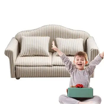 Миниатюрный диван Реалистичный кукольный дом Мебель для гостиной Безопасная Мини-мебель Устойчивая Детские Игрушки для детей Мальчиков и девочек