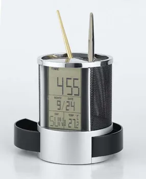 Многофункциональный стальной проволочный сетчатый вечный календарь держатель ручки модные и креативные офисные принадлежности часы для продвижения бизнеса