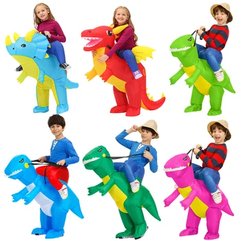 Многоцветные Детские Надувные Костюмы для Косплея Динозавров для Взрослых, Карнавальная Вечеринка, Забавное Платье