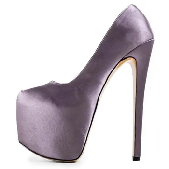 Модная женская обувь SHOFOO на высоком каблуке. Высота каблука около 15 см. Туфли-лодочки с круглым носком. Обувь на платформе. Обувь для банкета на показе мод.