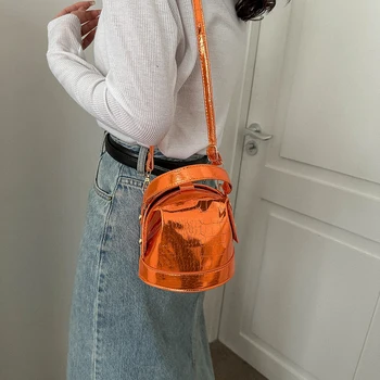 Модная ручная сумка-ведро 2023, Новая простая женская сумка, популярная ручная Корейская сумка через плечо в иностранном стиле