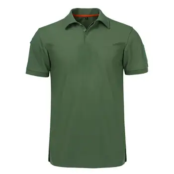 Мужская футболка с отворотом, короткий рукав, однотонные пуговицы, быстросохнущий топ, мужская одежда 2023 года для занятий спортом на открытом воздухе