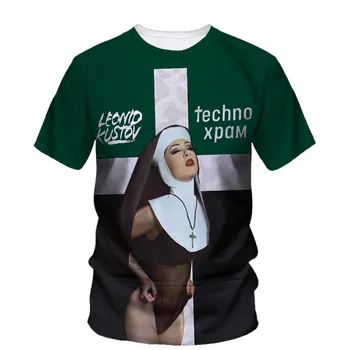 Мужская футболка с рисунком монахини в стиле хип-хоп, 3D HD печать, креативная девушка, Harajuku, улица отдыха, высококачественная рубашка с круглым воротником