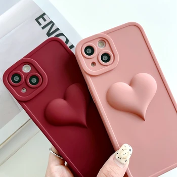 Мягкий силиконовый чехол для телефона Love Heart для iPhone 11 12 13 Pro Max, матовый противоударный чехол