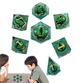 Набор Кубиков D и D Cool Playing Dice DND Dice Liquid Core Dice Set Изделия Из Смолы, Ролевые Кости Для Вечеринок, Любителей Настольных Игр, Детей